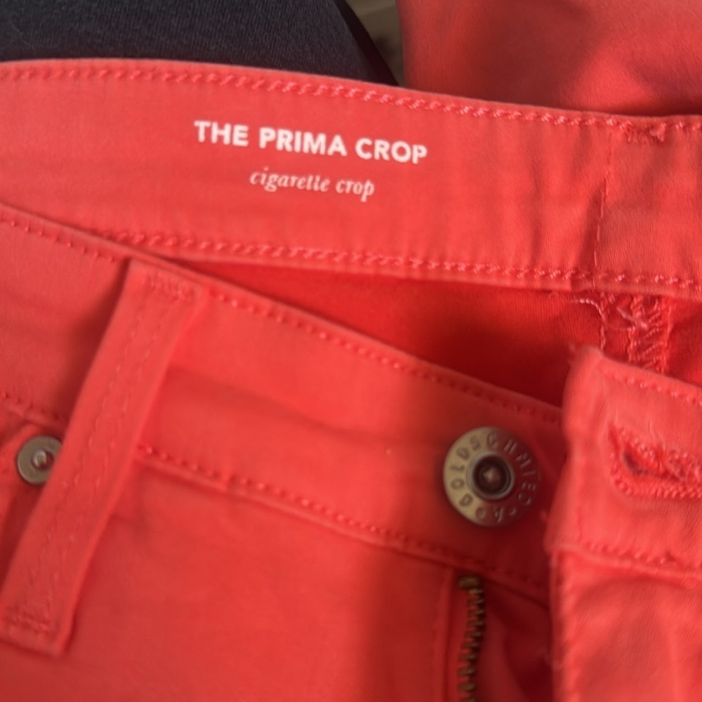 Woman’s AG Adriano Goldschmied Prima Crop Cigarette Leg Jean Coral Salmon 27R - Picture 7 of 10